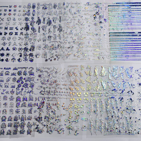 8 Sheets 8.5X12cm 3D Holographic Nail Art (D311)