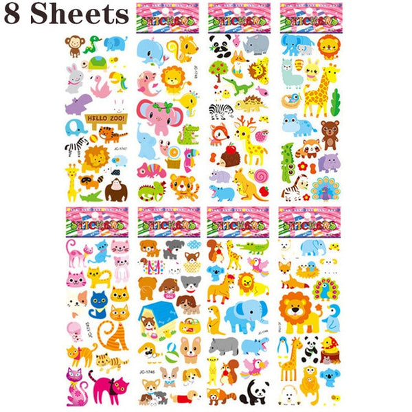 8 Sheets 3D Puffy Bulk Stickers  (C413)