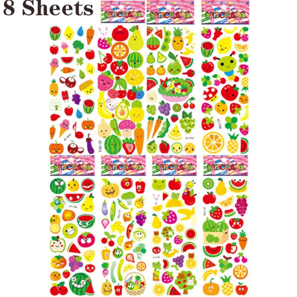 8 Sheets 3D Puffy Bulk Stickers  (C413)